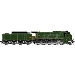 H0 41203DSF – 2-150 P 81 tender 34 P 82 – SNCF – Longueau Ep 3